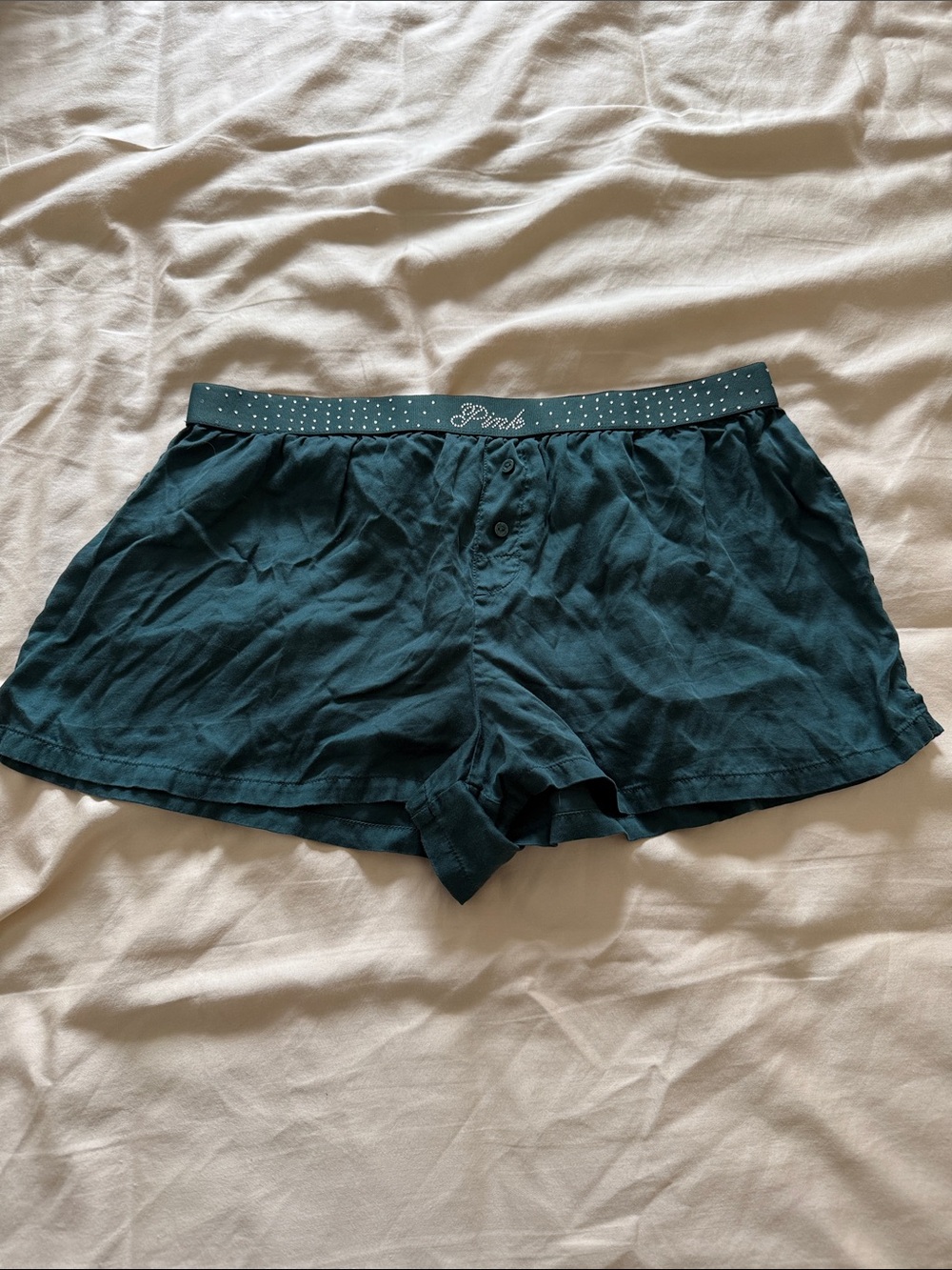 PINK Teal Cotton Silk PJ Boxer